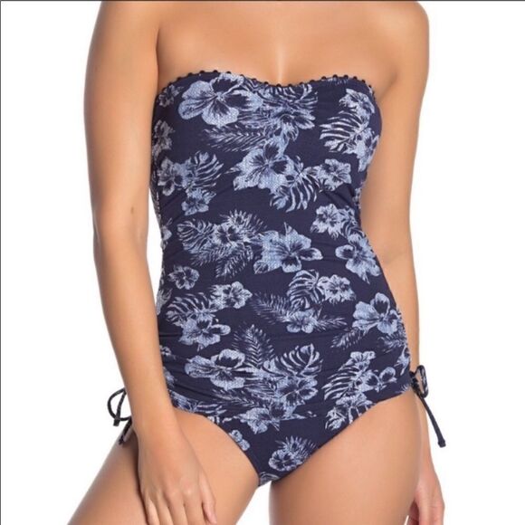 NWT Tommy Bahama Chambray Blossoms Swim Dress - Picture 1 of 6